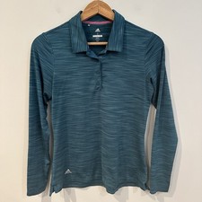 Adidas Women s Golf Polo Long Sleeves Heather Blue Small