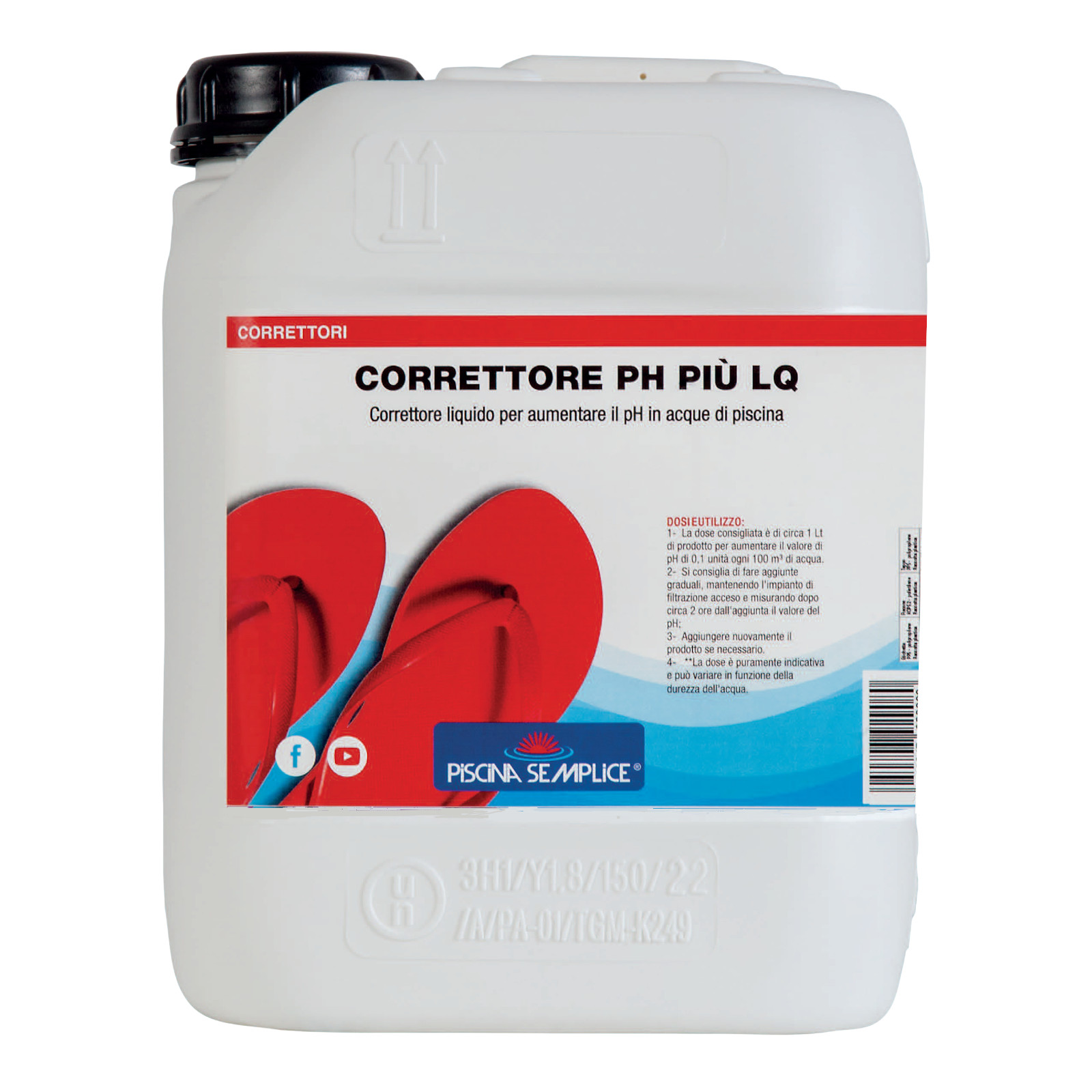 Corrector De PH Líquido Incremento De PH Desinfección Agua Piscina 1 - 5 Litros
