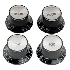 Pro Zoll Gitarre Potikn&ouml;pfe Top Hat Knobs Set 2T2V Schwarz Ideal Gibson