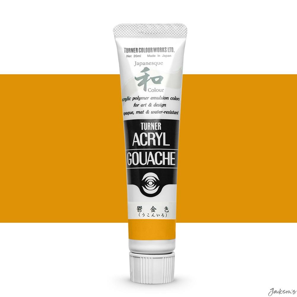 Turner Japanesque Acrylic Gouache Paint 20ml Matte Layering Colour Deep Yello...