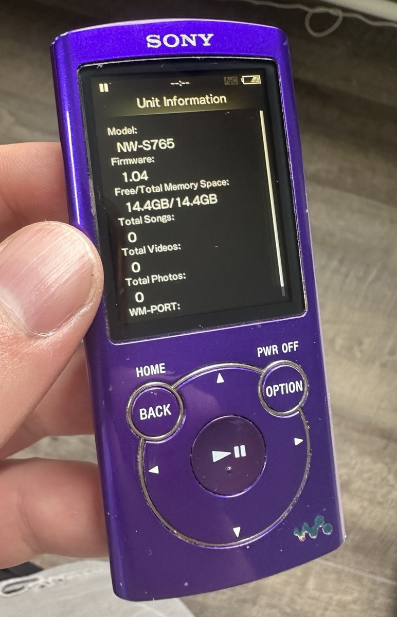 Sony Walkman NW-S765 Digital Media MP3 Player 16GB English