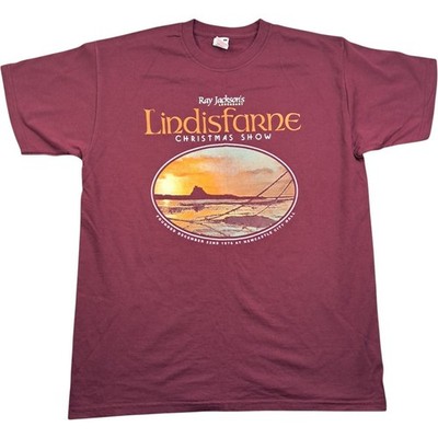 Lindis Farne T-Shirt Large Herren rot Baumwolle Konzert Ray Jacksons 2013 Newcastle