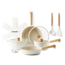 SENSARTE Ceramic Nonstick Cookware Set, Non-toxic Healthy Pots and Pans Set