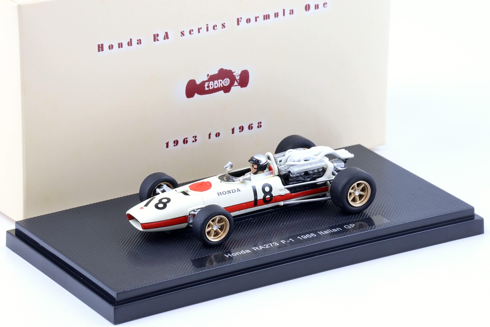 1:43 Ebbro Honda F-1 RA273 Italy GP 1966 R. Ginther #18