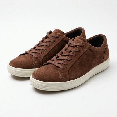 Ecco Men s Nubuck Brown Soft 7 Casual Sneakers - Excellent Xondition - Size 12