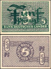 Germany Federal Republic 5 Pfennig, 1948 ND, P-11, Used