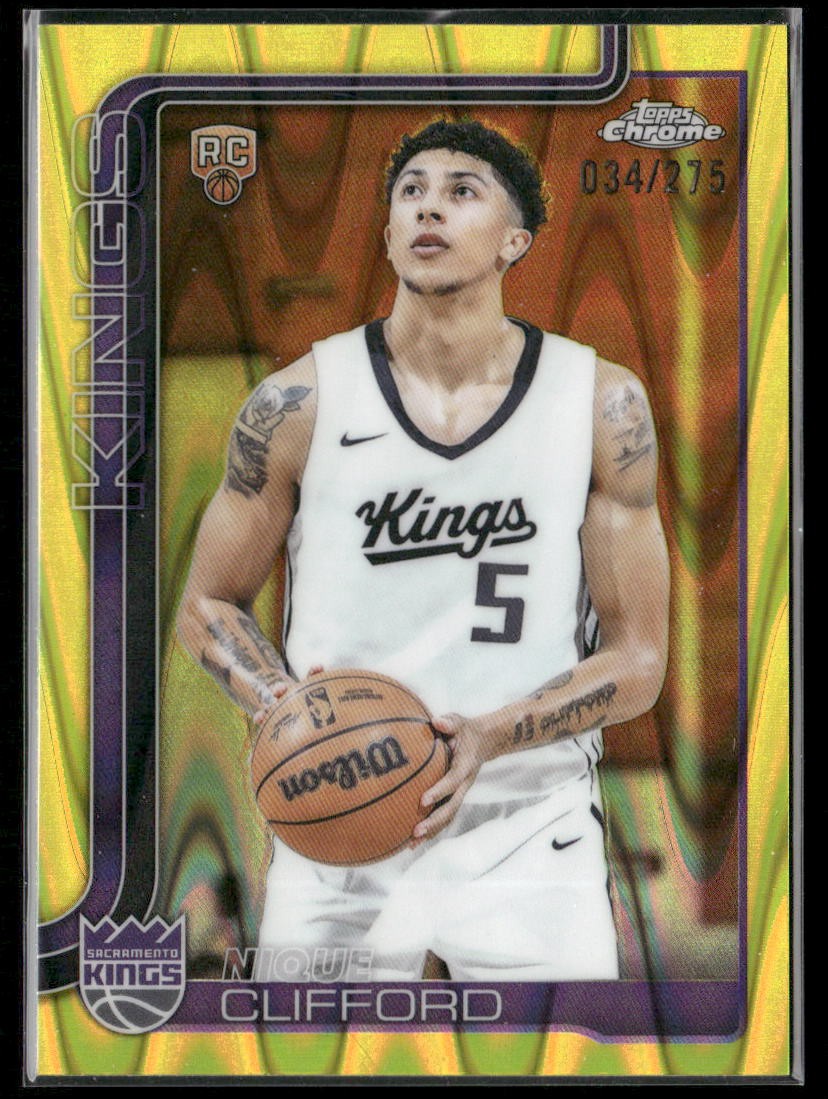 2025-26 Topps Chrome #274 Nique Clifford Yellow RayWave Refractor #/275