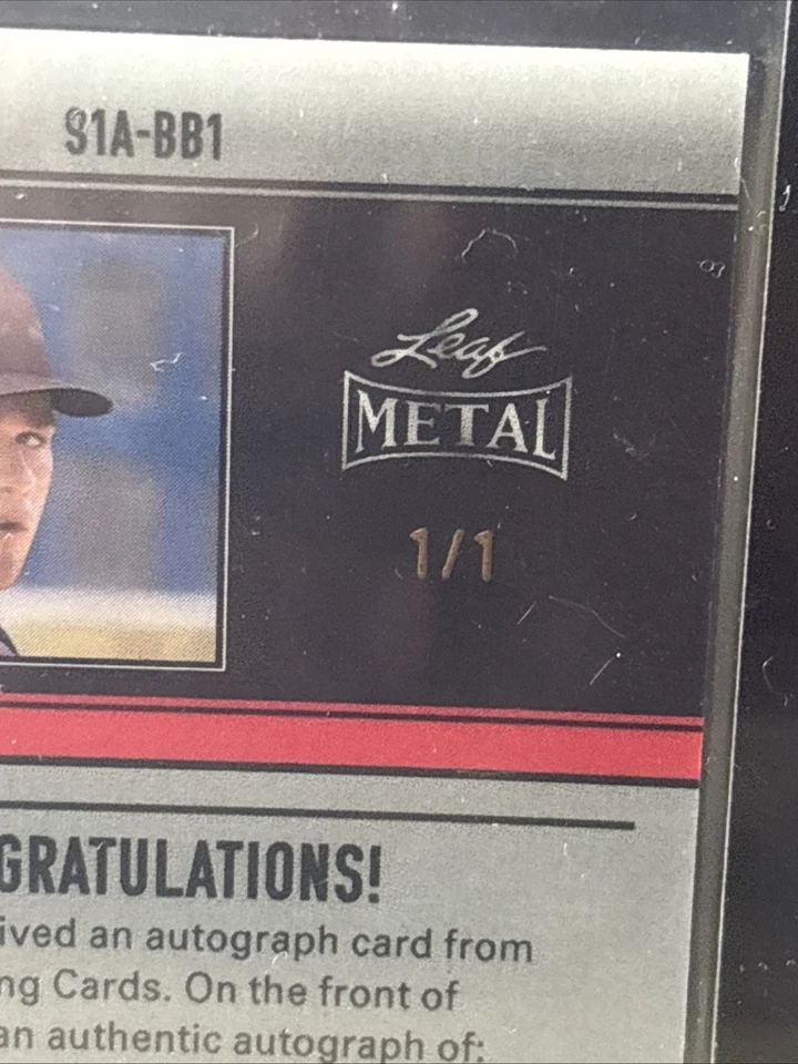 SUPERFRACTOR 1/1 Boston SQUATCHO BATEMAN 1/1 Flames - #91A-BB1 2024 Leaf Metal - Image 4 of 4