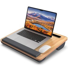 Portable Lap Desk Laptop Stand for Bed with Soft Wrist Rest Tablet/Slot Fabri...