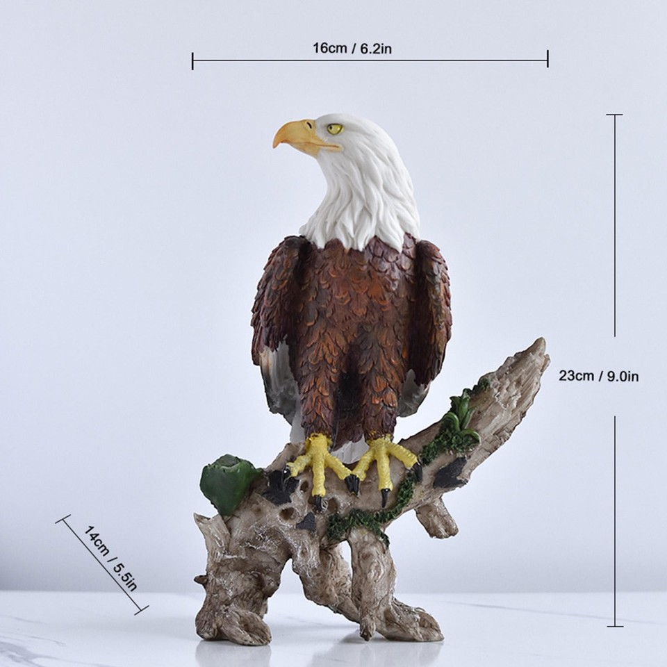 Tsll Tree Bald Eagle Figurine on Tree Branch Sculpture 9inch Tall for Study Room ...