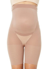 SPANX L96421 Cafe Au Lait Power Mama Maternity Mid-Thigh Shaper Shorts Size B