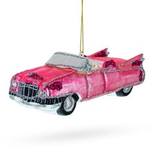 Classic Convertible Retro Car Blown Glass Ornament