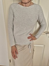 Weiß grau melierter Strickpullover Shirt Pulli Gr. S v. Cecil