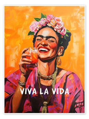 Poster Viva La Vida Frida - Carina Artspace
