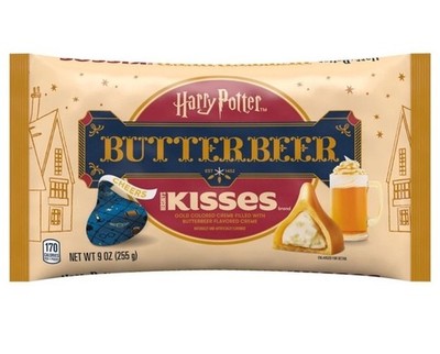 Hershey's Kisses 9 oz. Harry Potter BUTTERBEER Creme Gold Chocolate BB 10/2026