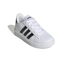 Size 5 GS - adidas Grand Court 2.0 Low White Black - GW6511