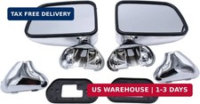 A Pair Of Door Mirrors Chrome Manual Side View Mirrors Set For 87-88 Toyota P...