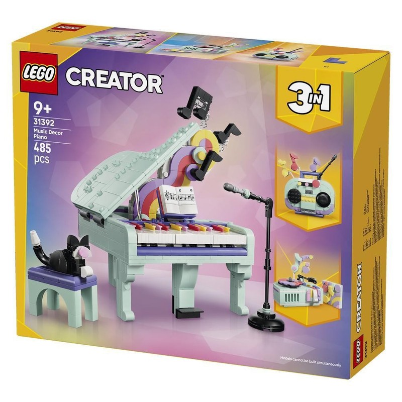 LEGO Creator 3 in 1 Music Decor Piano Cat Set Retro Musical Toys 31392