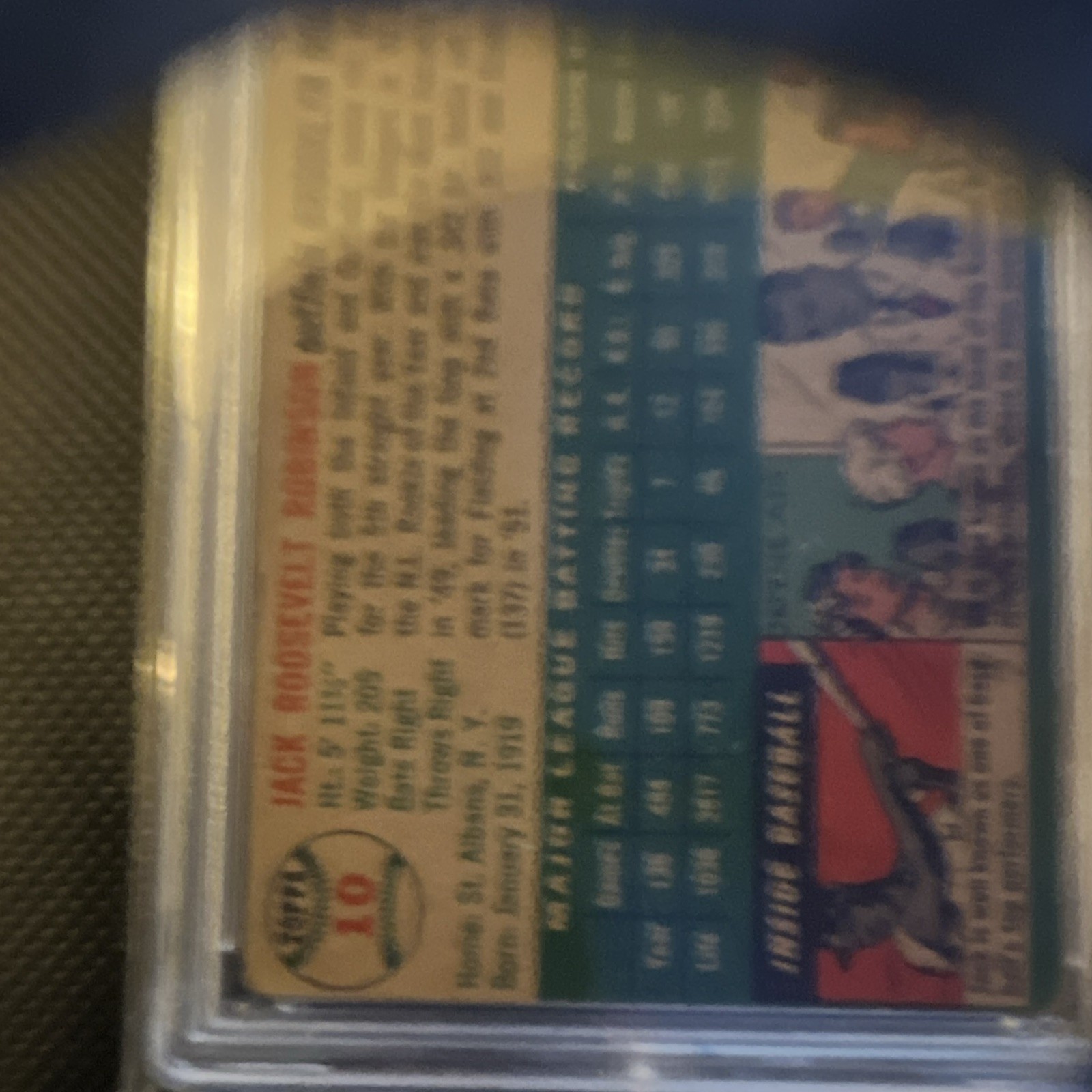 1954 Topps - Jackie Robinson #10 White Back PSA 1 Graded Brooklyn Dodgers view 11