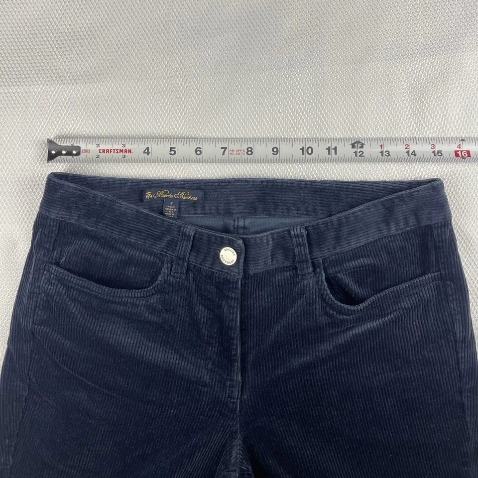 Pantalones de pana Brook Brothers para mujer talla 8 azul marino, ajuste clásico a medida Foto 3 de 4