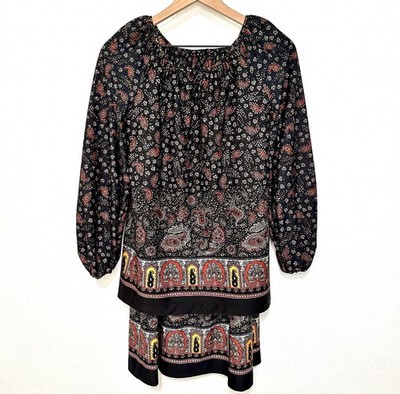 Vintage 70s Paisley Skirt and Blouse Set by Gossard Small