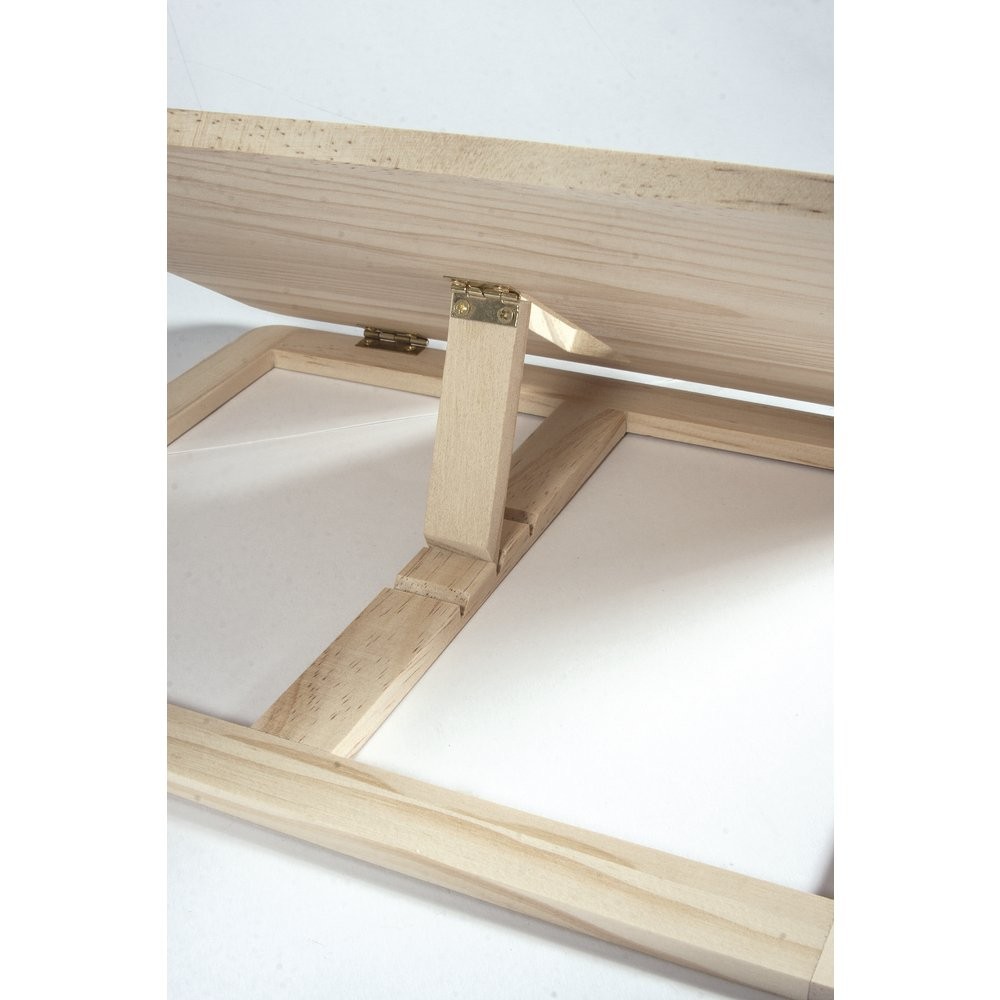 leggio da tavolo per libri tablet ipad regolabile legno naturale 100% foto 3