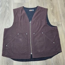Jesse James Vest Mens XL Brown Canvas Lined Industrial Workwear