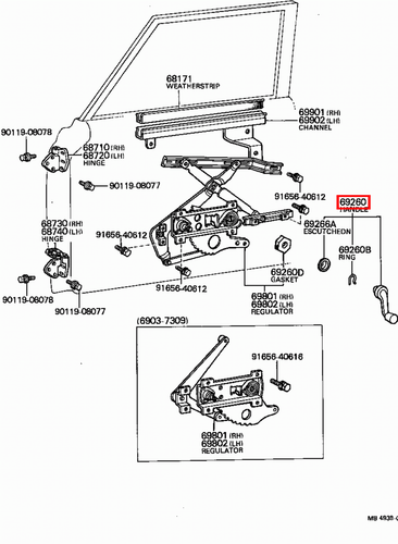Genuine Toyota LandCruiser 47 45 Series HJ Front Door Window Regulator Handle x2 - Picture 8 of 20