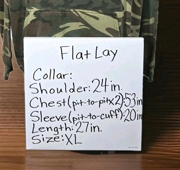 Code V 迷彩连帽衫男式 XL 绿色套衫口袋长袖缺失抽绳 — 第 2/4 张图片