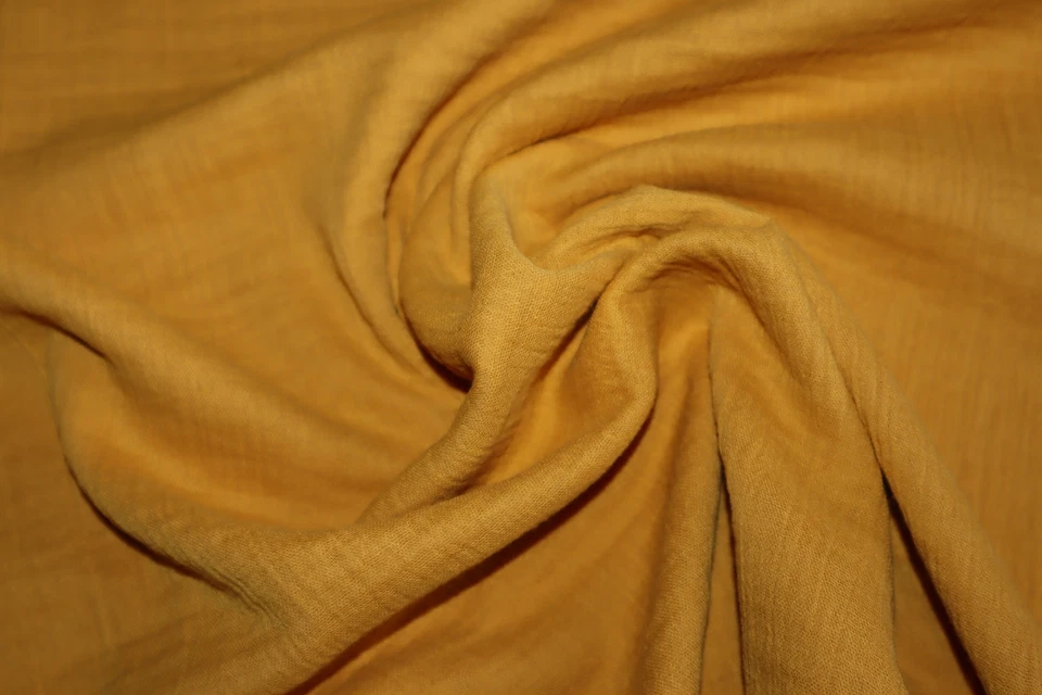 Musselin - Double Gauze, Mulltuch, safran, Breite: ca. 148 cm, Mat: 100% BW - Bild 4 von 4