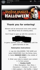 Halloween: The Game VooDoo Ranger Outfit and Sunglasses In-Game Cosmetic Code
