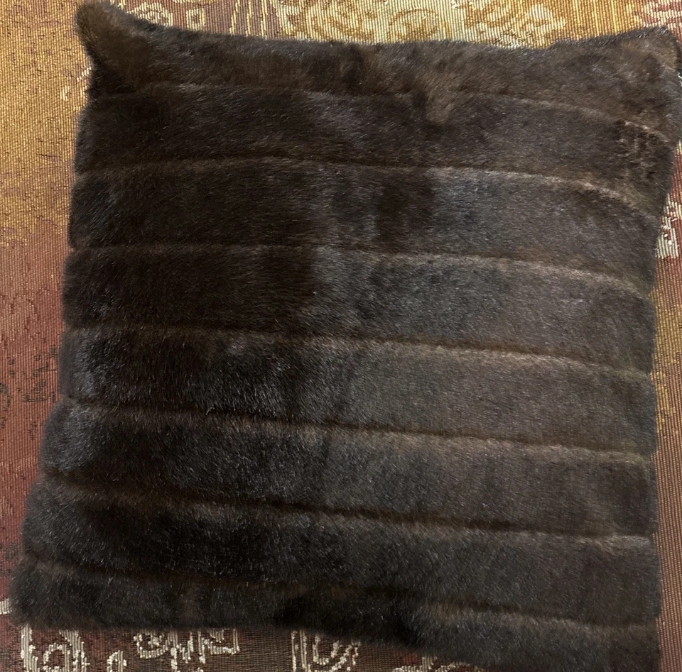 Fabulous Furs Vintage Faux Mink Pillow With Zipper 24x24 - Image 2 of 4
