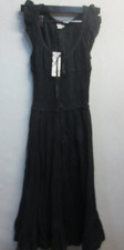 URBAN OUTFITTERS WOMEN'S BLACK COTTON SMOCKED MIDI DRESS - X-SMALL