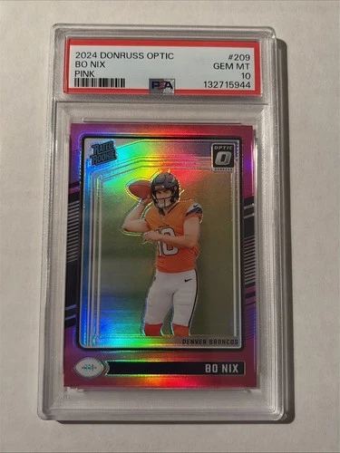 2024 Panini Donruss Optic Rated Rookie Pink Prizm Bo Nix PSA 10 #209