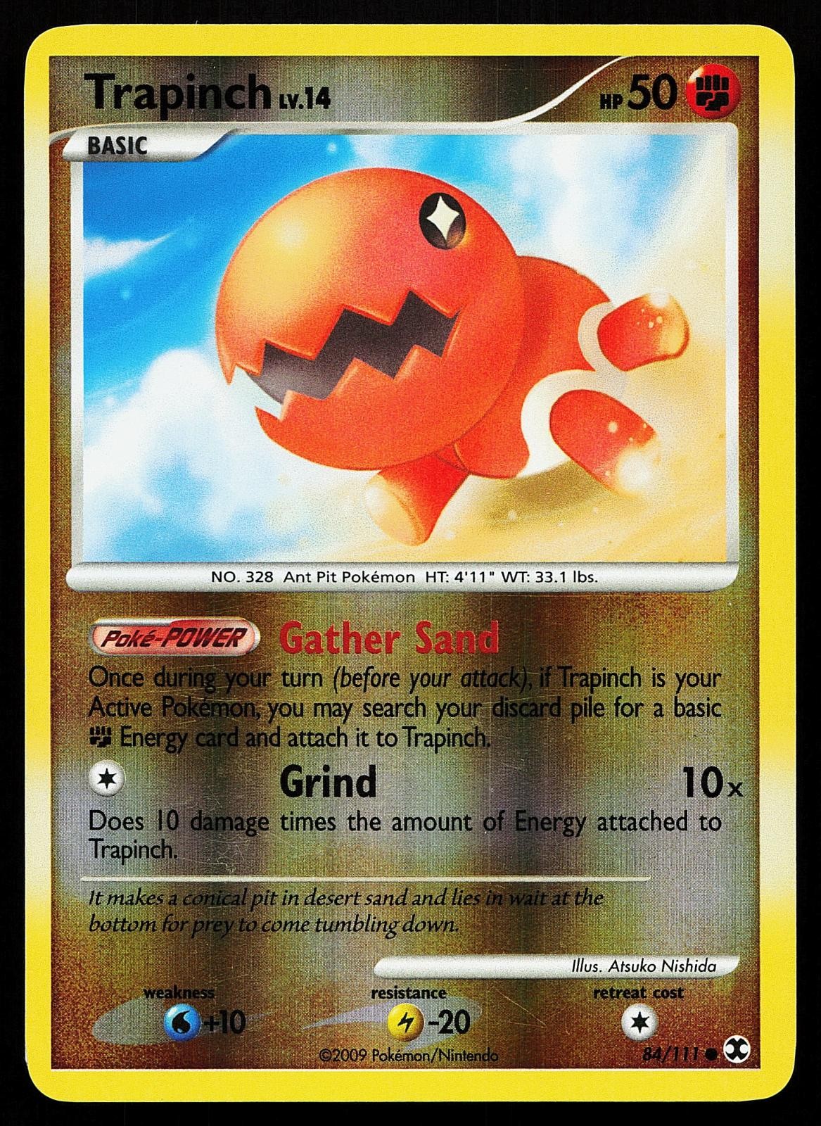 Trapinch 84/111 Reverse Holo Common Rising Rivals Pokemon Card