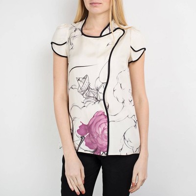 Prada Spring 2008 James Jean Fairy Print Silk Tunic Shirt IT 38