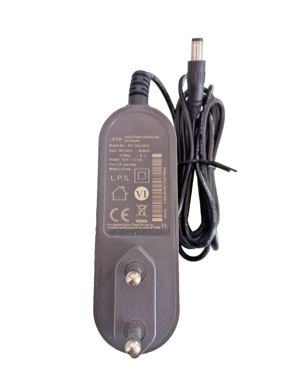 Alimentatore APD WY-30A12FG 12V 2.5A 30W Caricatore Router Modem TV Box PC