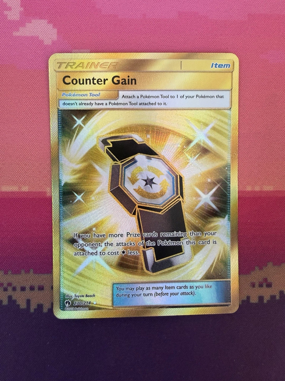 Pokemon Card Counter Gain 230/214 Ultra Rare Lost Thunder Near Mint