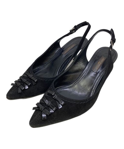 Louis Vuitton Black Ribbon Pumps Elegant Designer Heels