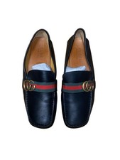 GUCCI Men's Dress Shoes Loafers GG Marmont Sherry Line Black UK9/US9.5