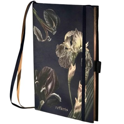 A5 Black Paper Dot Grid Journal   Bullet Notebook with Copper Edges, Pen Loop...