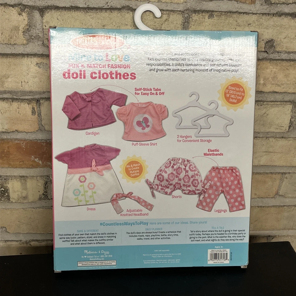 Ropa para muñeca Melissa & Doug-Mine To Love mezcla y combina moda nueva en caja Foto 2 de 4