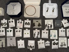 56p Vintage Sterling Silver Wear NO Scrap Jewelry Lot NOS Diamond Amber Barse +