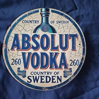 #ad 8quot; Round Metal Sign Man Cave Wall Art Garage Bar Gas Station Oil Auto Absolut $13.00