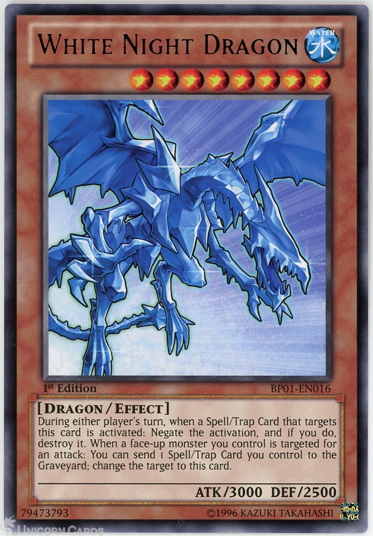 BP01-EN016 White Night Dragon : Starfoil Rare 1st Edition Mint YuGiOh Card