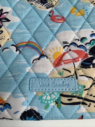 VERA BRADEY Triple Compartment BEACH TREASURES, TROPICAL, NEW! MSRP $109 Cotton - Picture 5 of 10