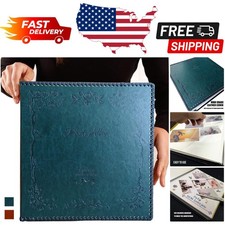 Large Magnetic DIY Photo Album - Vintage Leather, 40 Pages for All Occasions