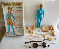VINTAGE 1970s MARX BEST OF THE WEST JANE WEST MOVABLE COWGIRL w/BOX 2067