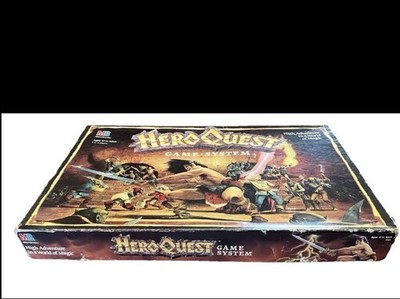 Vintage 1989 Hero Quest Fantasy Board Game Games Workshop MB READ 95% Complete