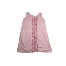 Sleeveless Nightgown Pink Size Medium Vintage Pajama Dress Ruffle Front